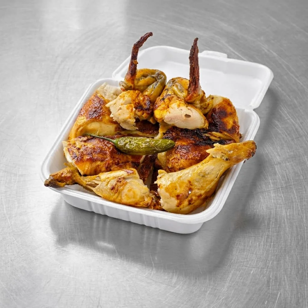 Pollo entero asado al carbón